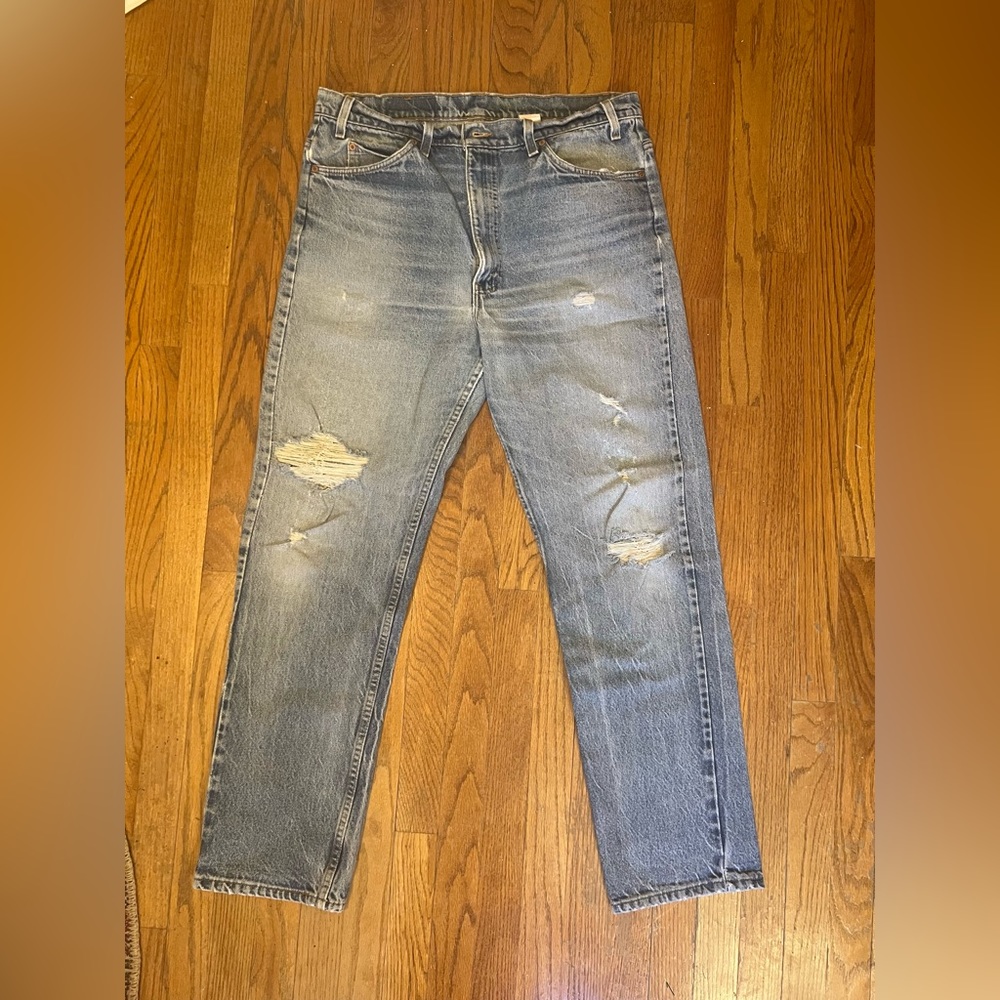 made in USA, vintage orange tab 505 levi jeans size 36x31 (label says 38x32)